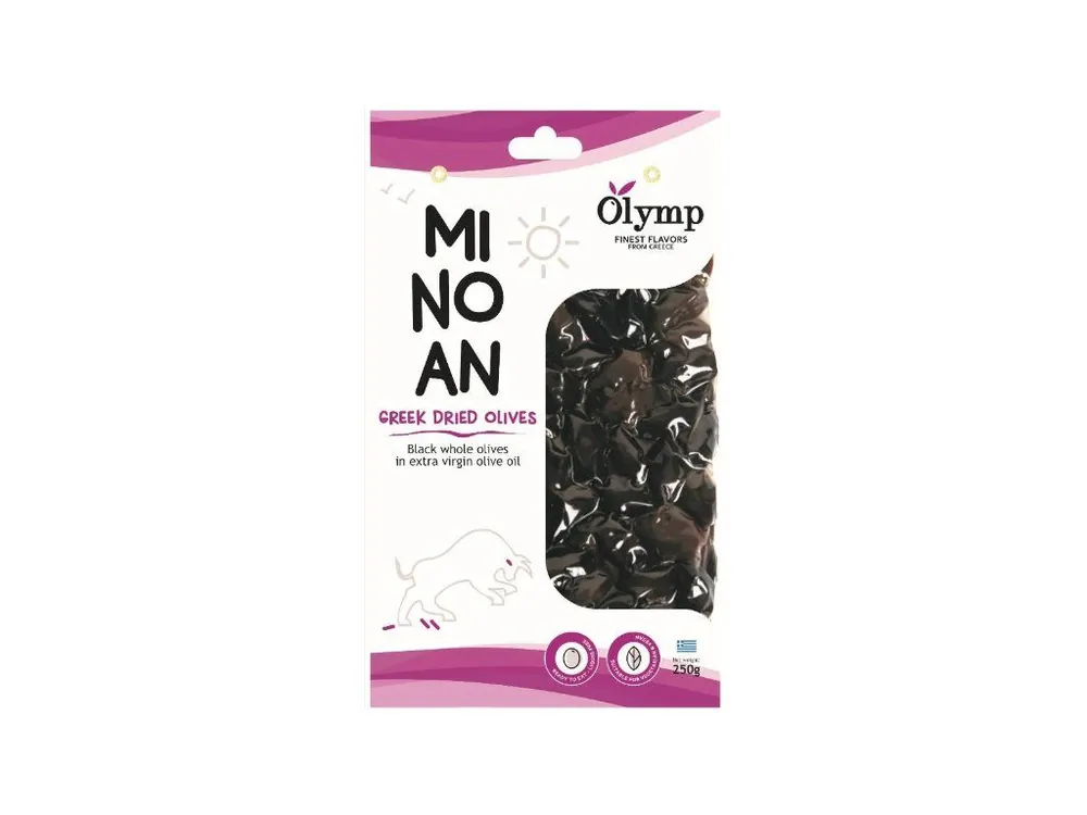 Olymp Dried Black Olives Vacuumed in a marinade with extra virgin olive oil 250 g