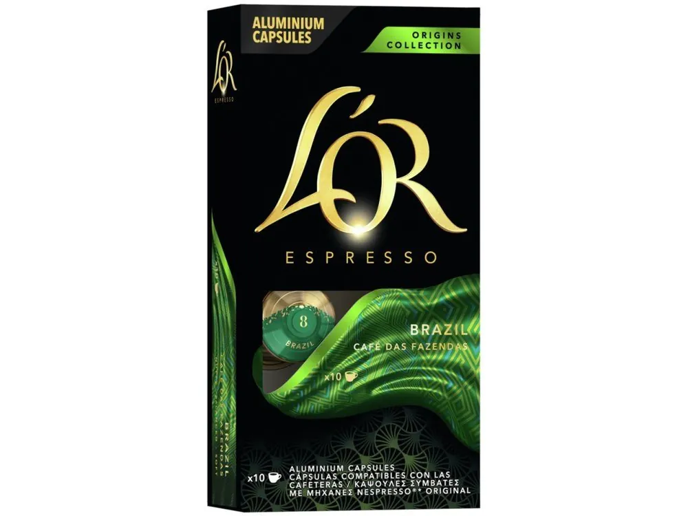 L‘OR Espresso Brazil roasted ground coffee in capsules 10 pcs 52g