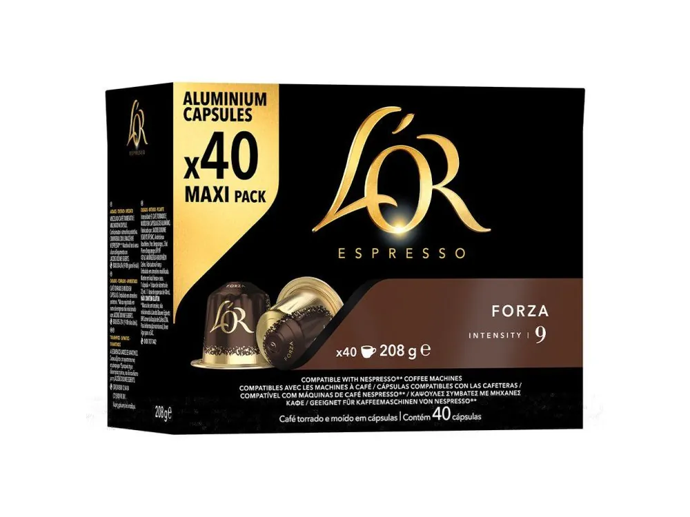 L´OR Espresso Forza Intensity 9 - 40 aluminum capsules for Nespresso®