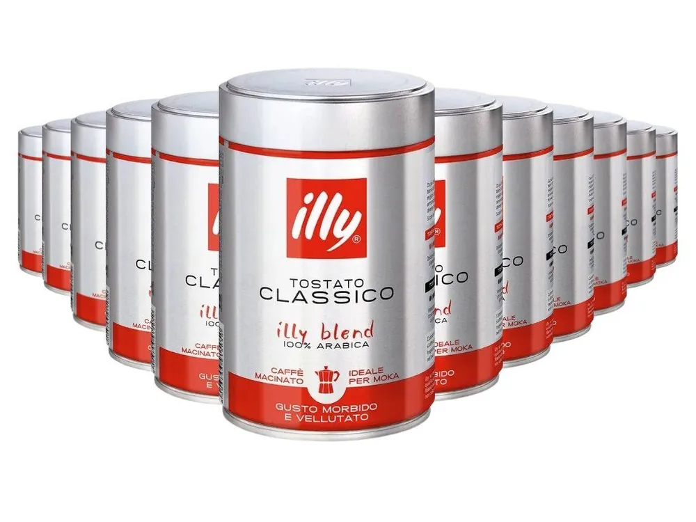 Illy Moka Tostato Normal Classico Arabica Ground coffee 250g 12 pcs
