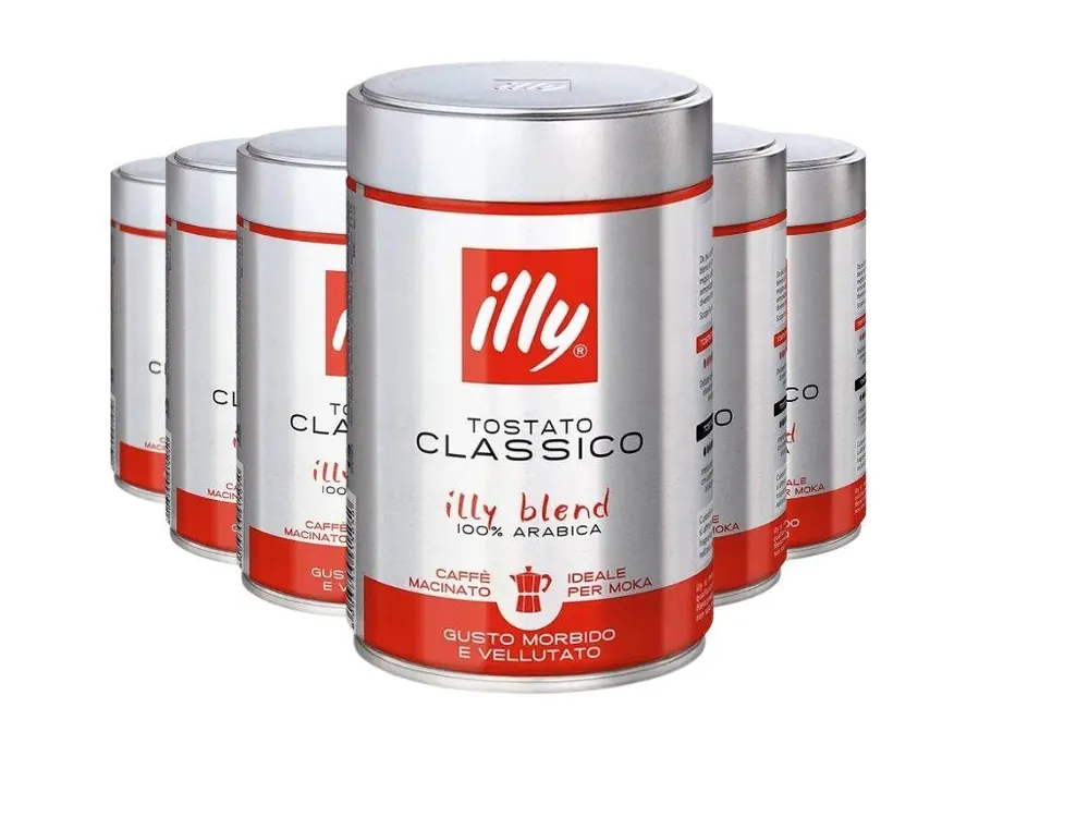 Illy Moka Tostato Normal Classico Arabica Ground coffee 250g 6 pcs