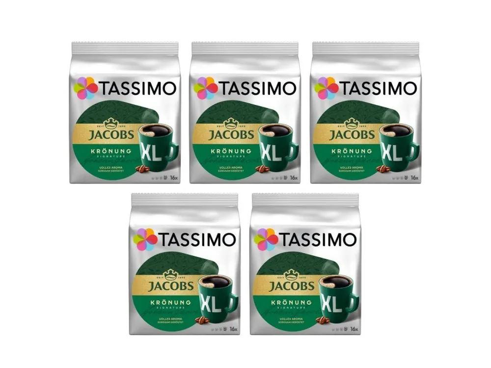 Tassimo Jacobs Kronung XL capsules 16 pcs carton 5 packs