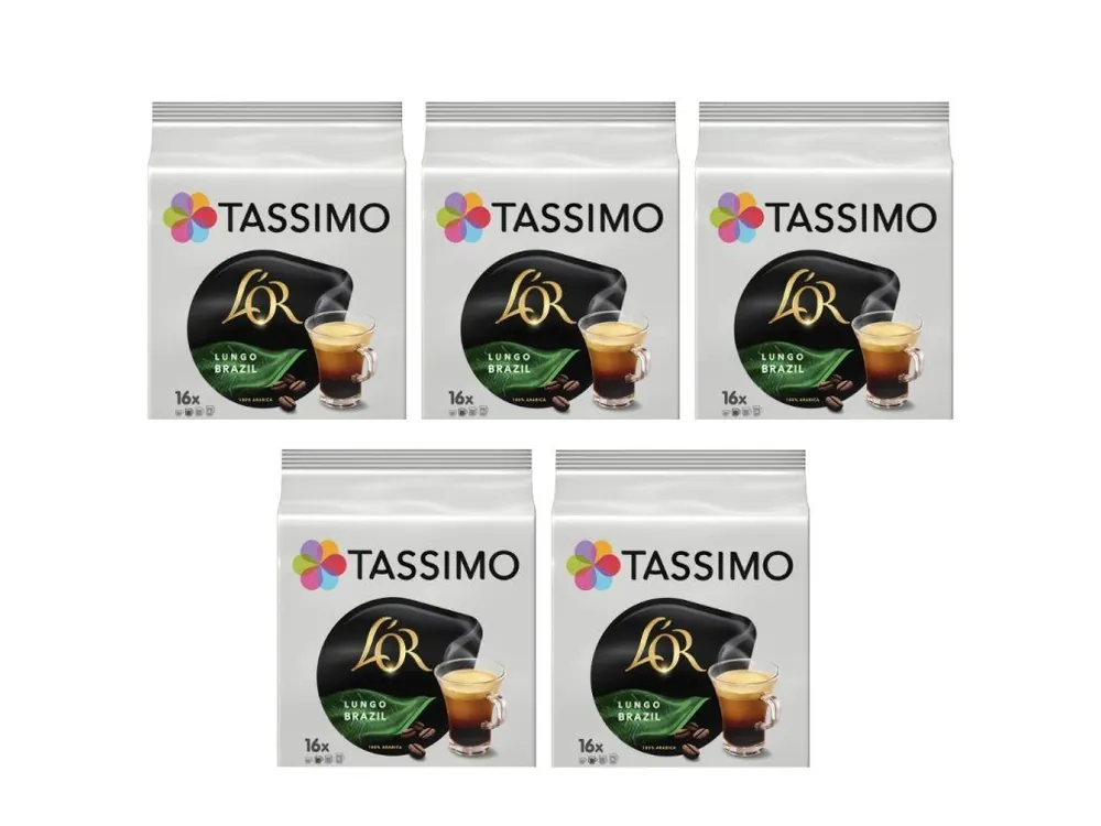 Tassimo L‘OR Café Lungo Brazil capsules 16 pcs carton 5 packs