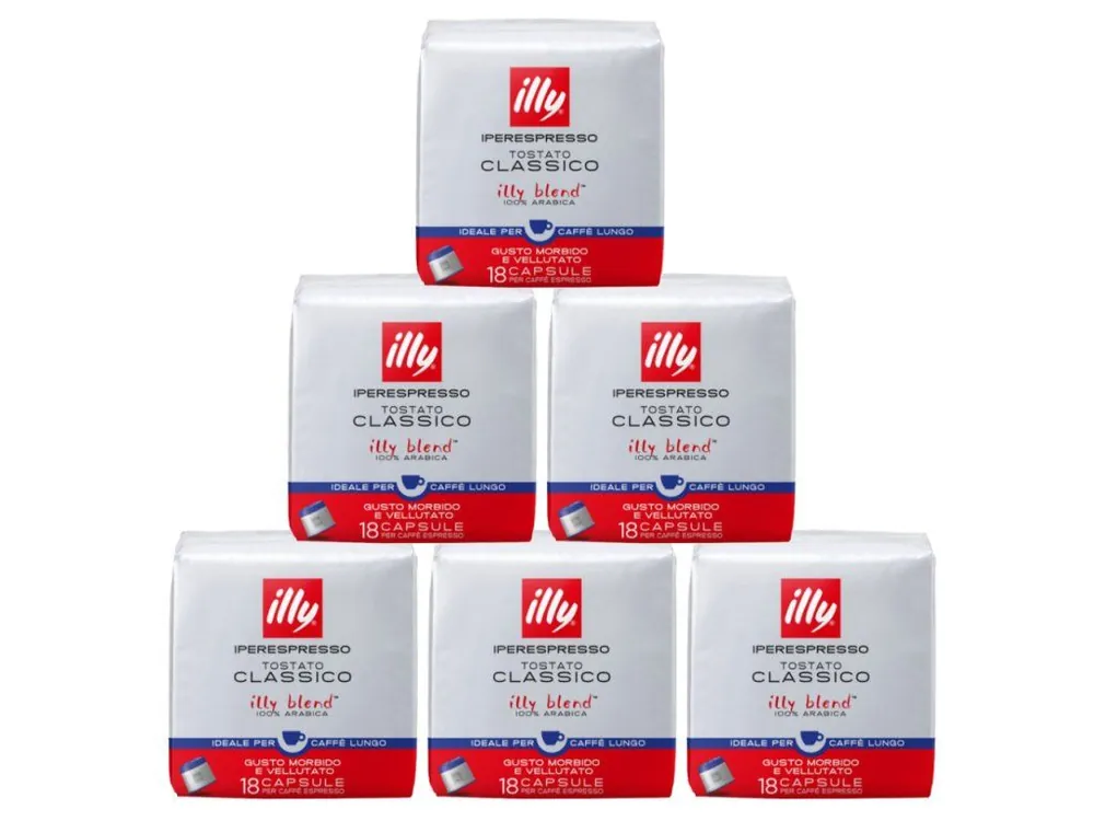 Illy IperEspresso Lungo coffee capsules pack of 6x18 pieces