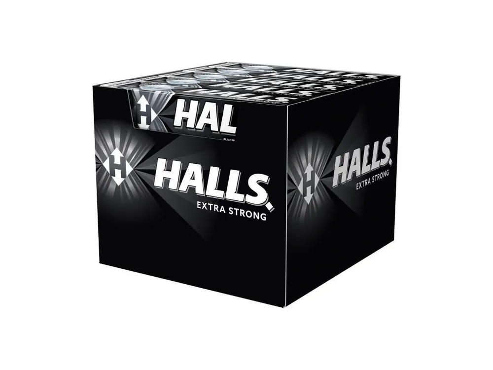 Halls EXTRA STRONG candies menthol and eucalyptus carton 20 x 33.5g