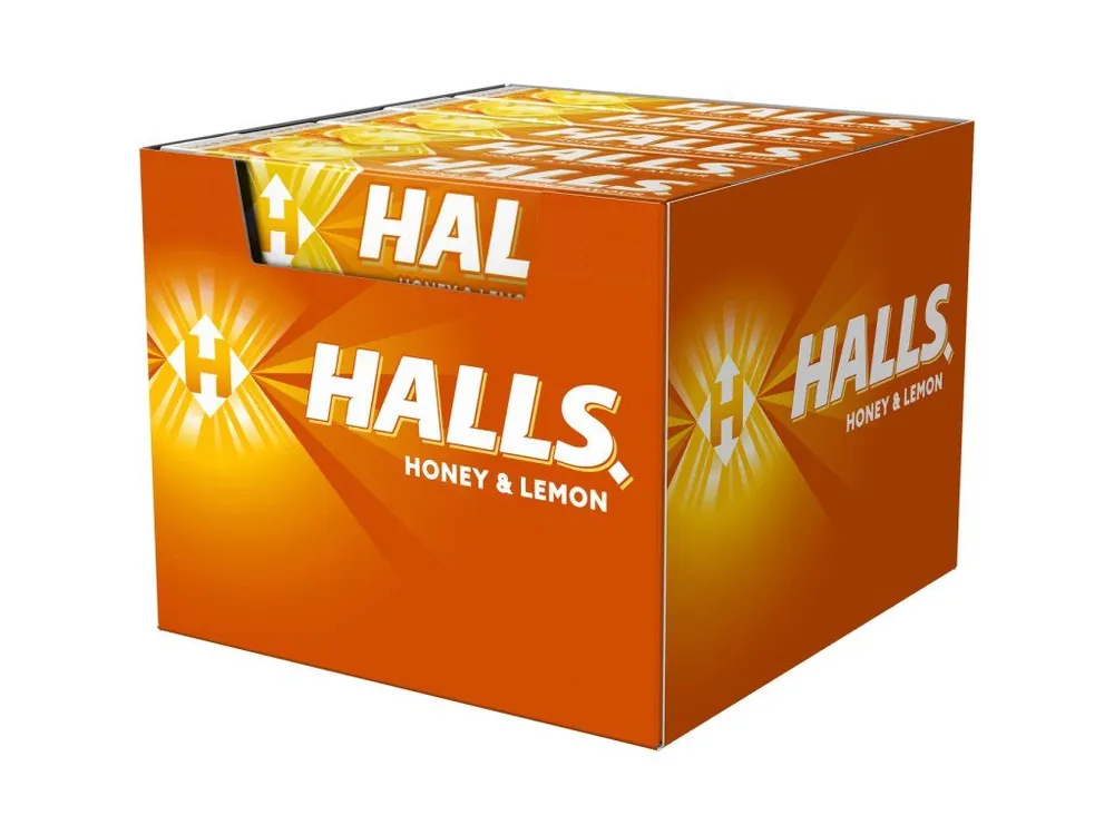 Halls Honey Lemon carton 20 x 33.5 g