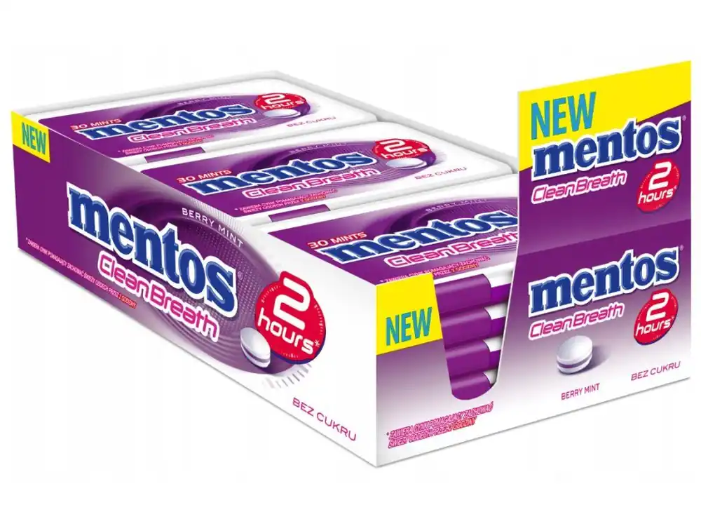 Mentos CleanBreath Berrymint Carton 12 x 21 g