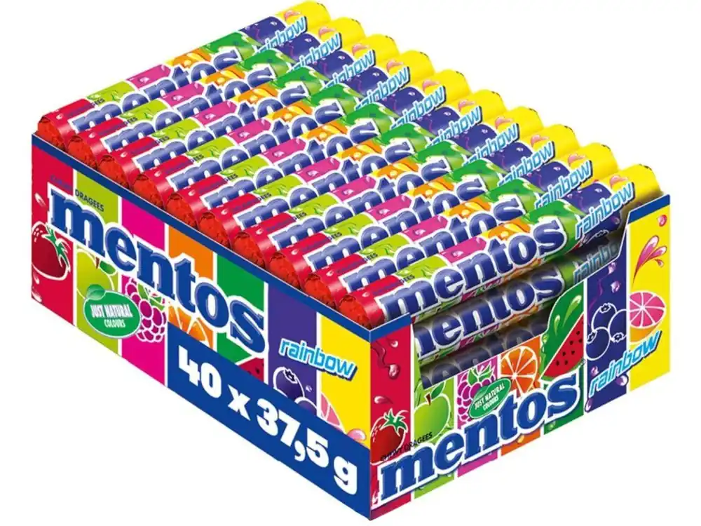 Mentos Rainbow fruit chewy candies carton 40 x 37.5g