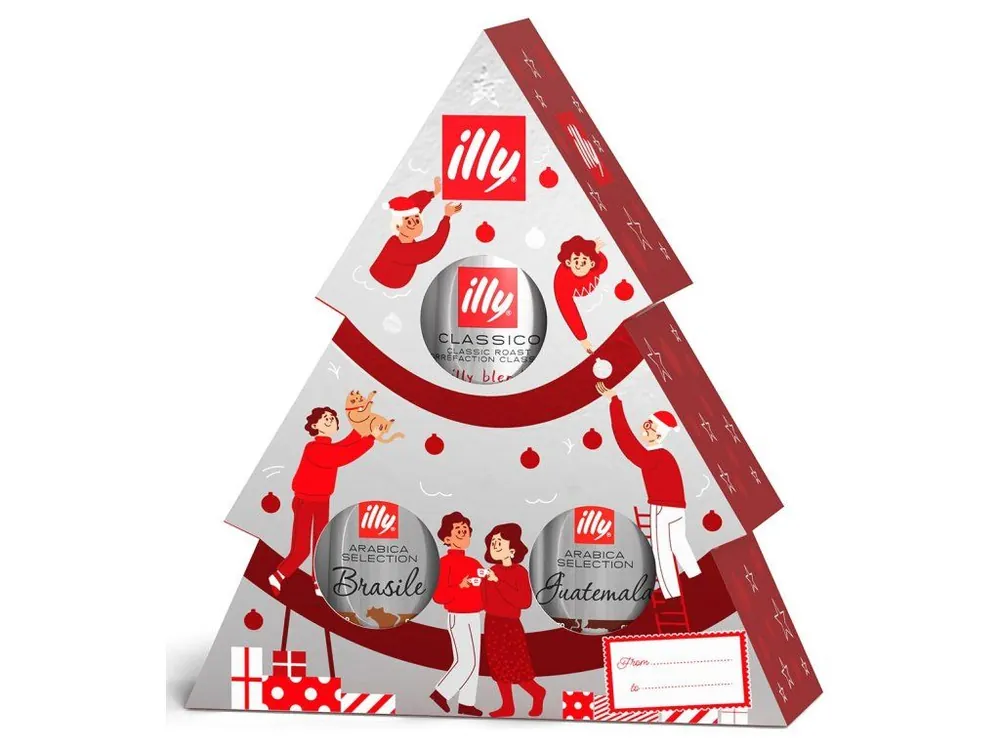 Illy Christmas tree Gift Set Ground coffee 3 x 125g
