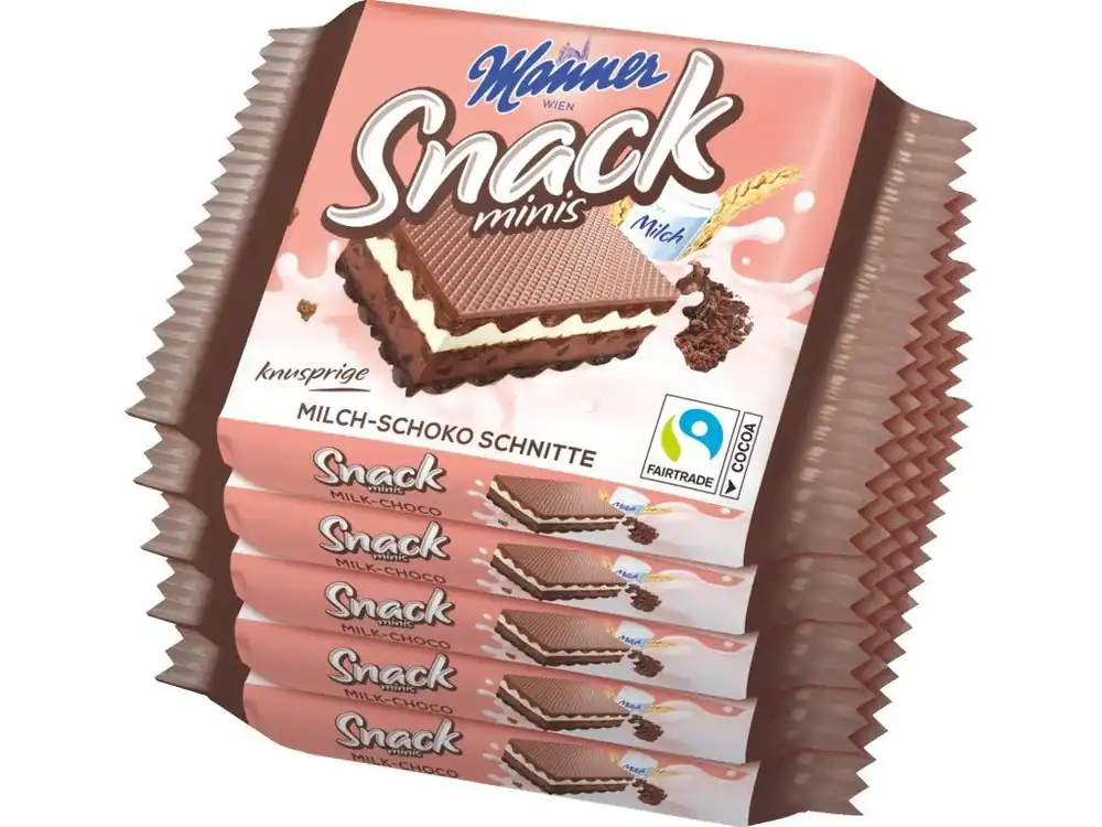 Manner Snack Mini Milk Chocolate 5 pieces x 25g