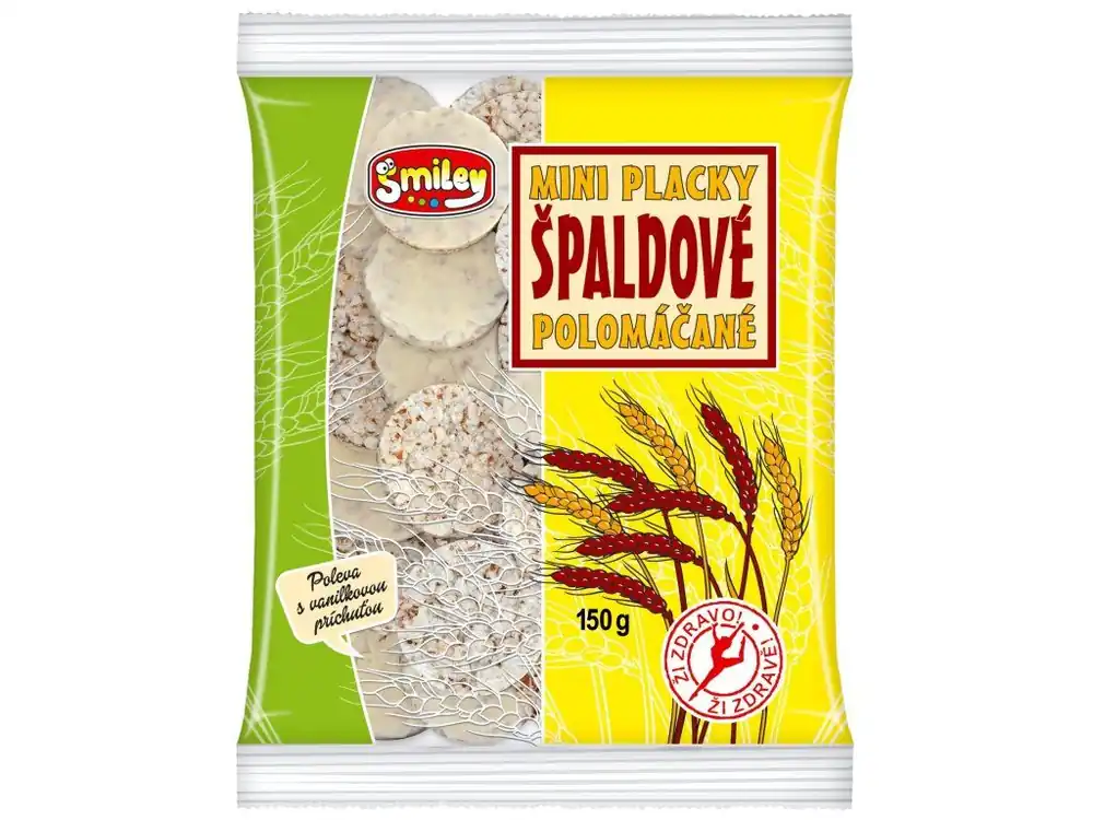 Spelt mini pancakes half-dipped in white glaze 150 g