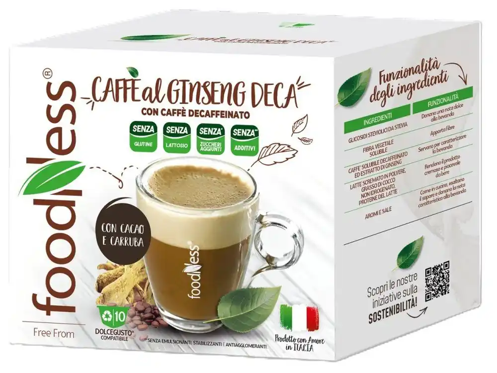 FoodNess Ginseng decaffeinated coffee for Dolce Gusto 10 capsules