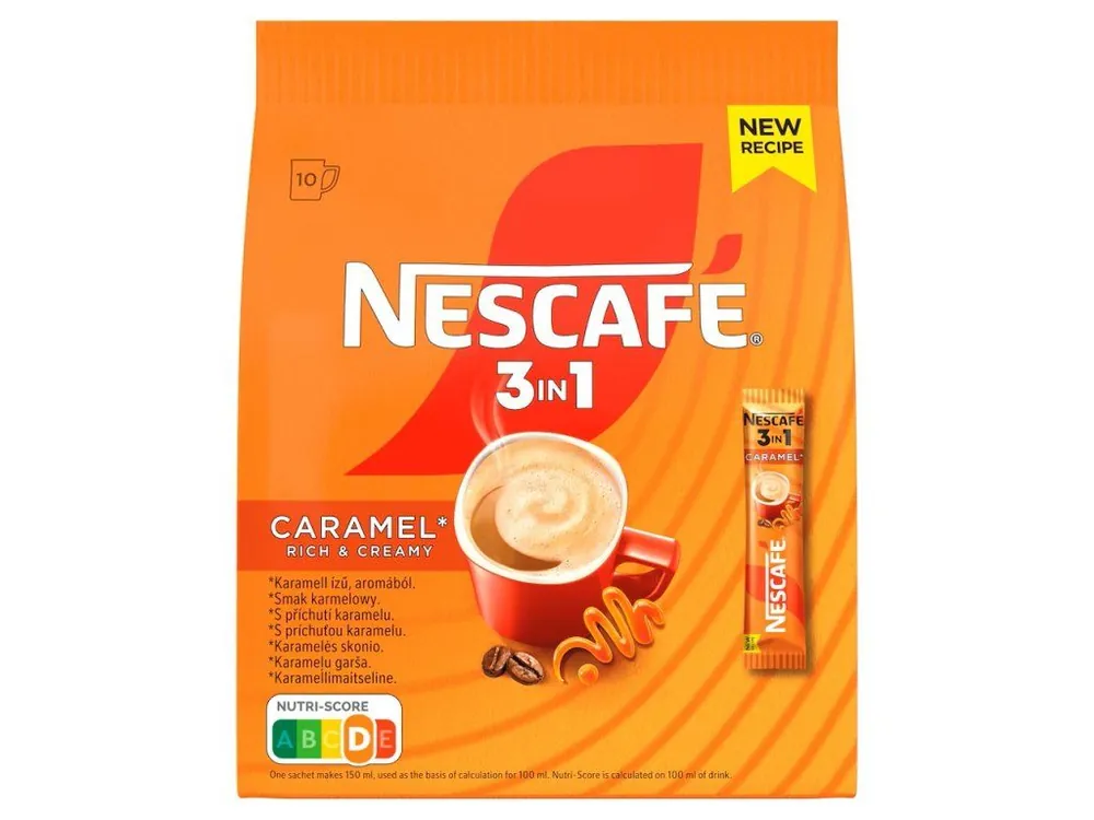Nescafé 3in1 Caramel instant coffee sachets 10 x 16 g