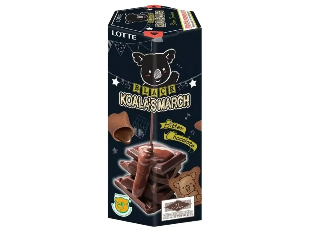 Chocolate cookies KOALAS Lotte Black package 37g