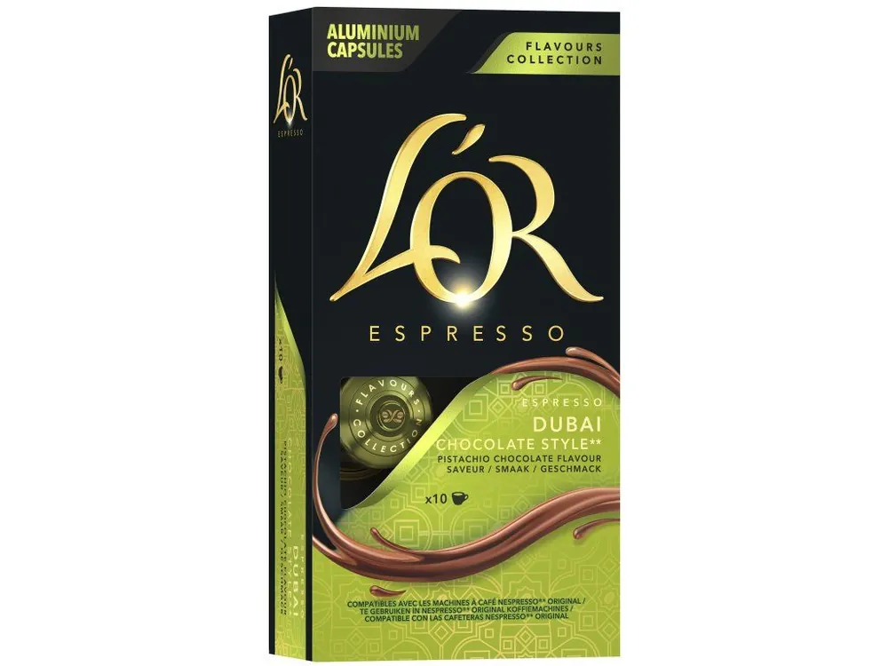 L‘OR Espresso Dubai Chocolate style Aluminum Capsules For Nespresso 10 pcs