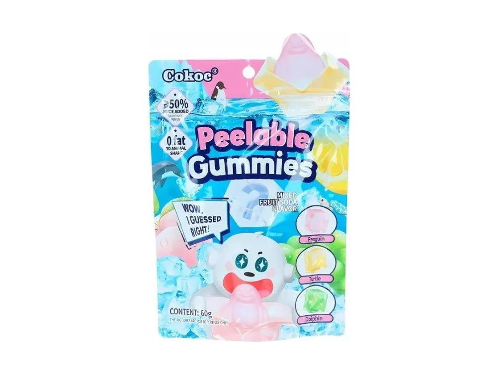 Cokoc filled gummy candies with fruit soda flavor 60g