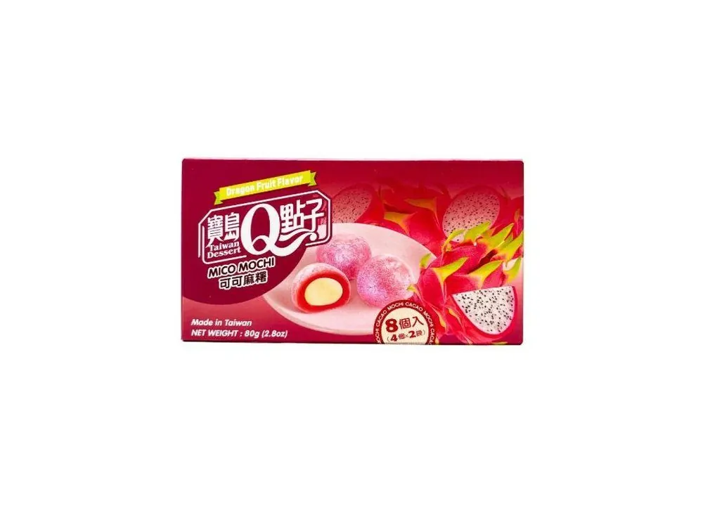 Qmochi Japanese cakes with dragon fruit flavor 80g