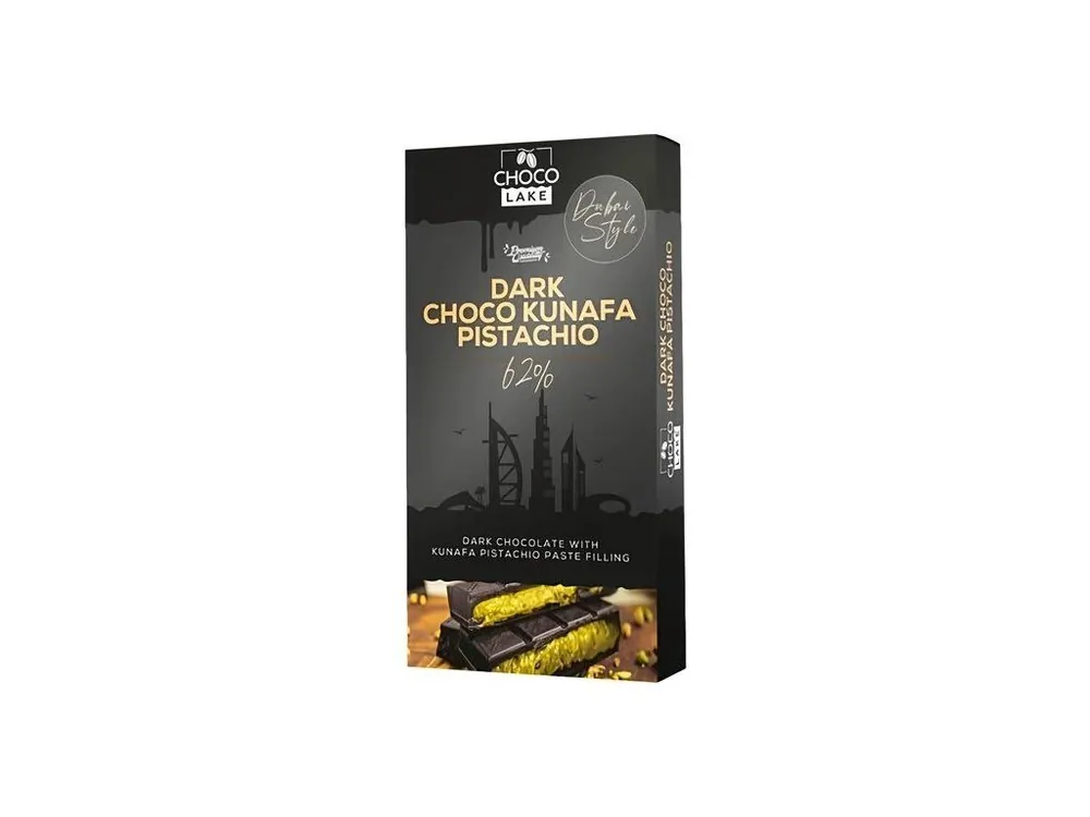 Choco Lake Premium Dark Dubai Chocolate Kunafa & Pistachio 190g