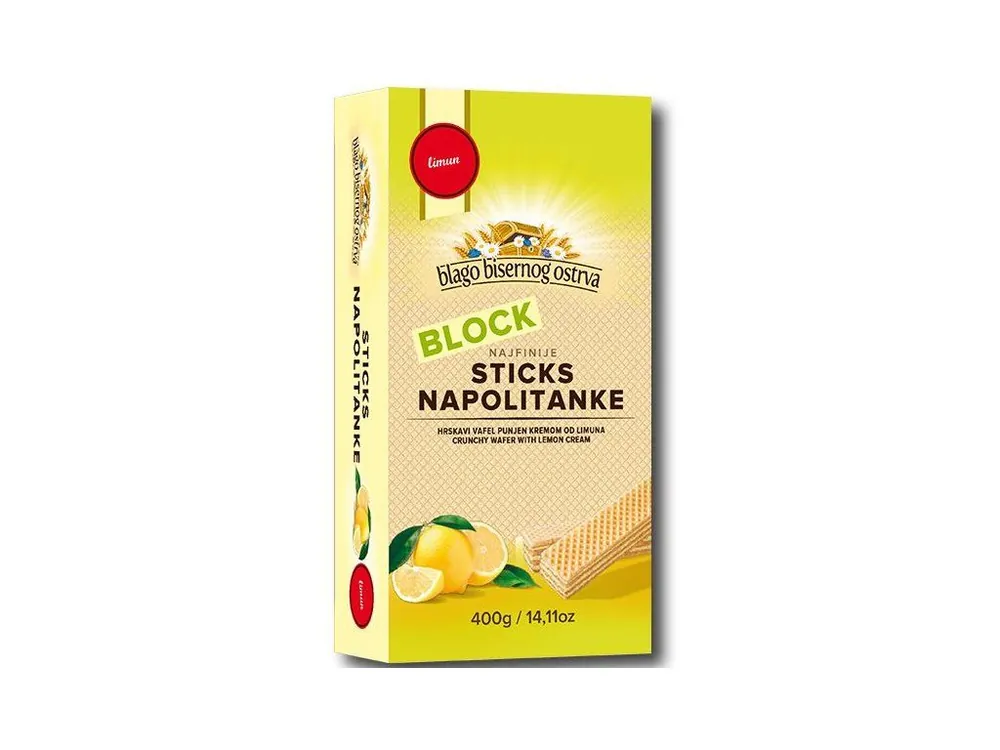 Block Neapolitan lemon wafers 400g