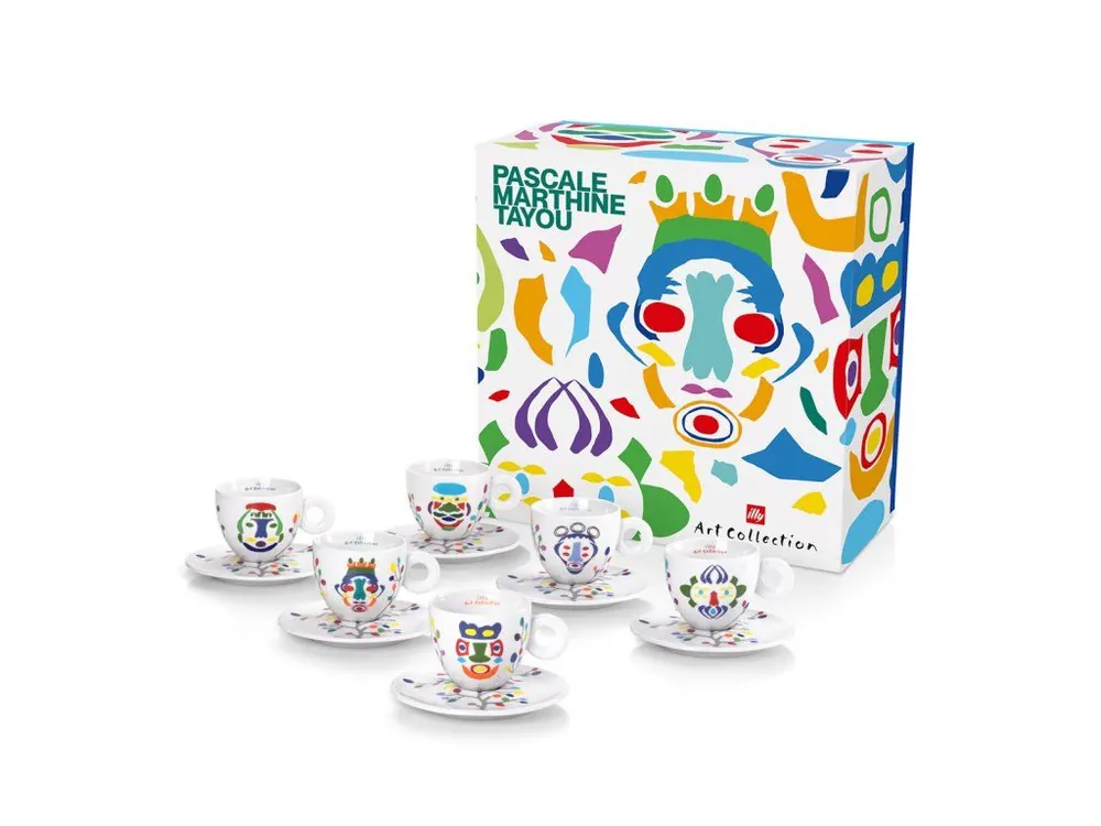 Illy Art Collection PASCALE M. TAYOU 2022 cappuccino cups with saucers 6 x 160 ml