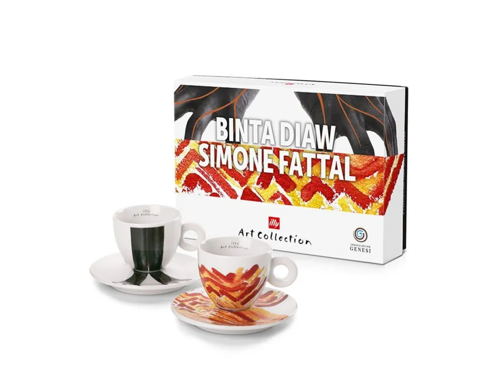 Illy Art Collection 2024 GENESI (Binta Diaw, Simone Fattal) espresso cups with saucers 2 x 60 ml
