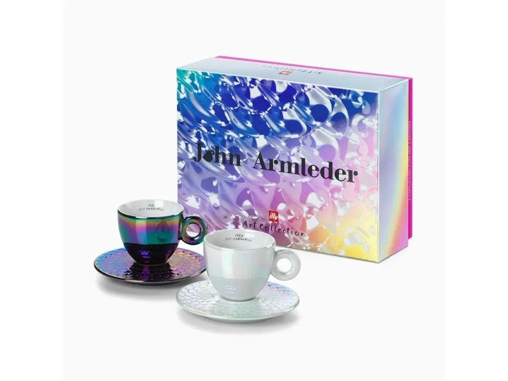 Illy Art Collection 2025 by John Armleder porcelain espresso cups with saucers 2 x 60 ml