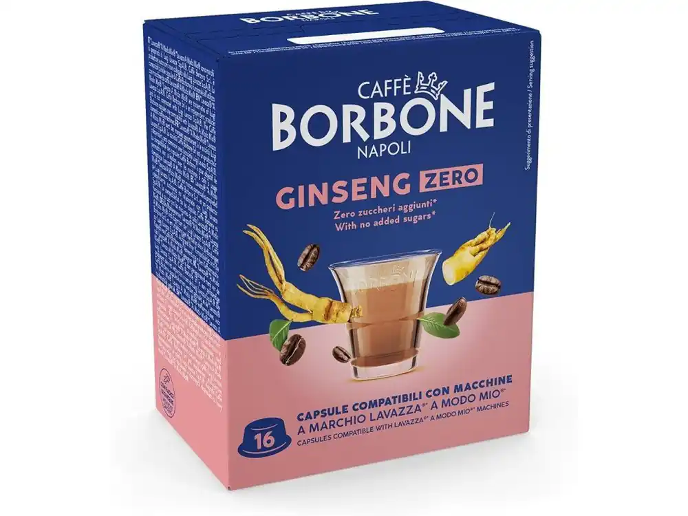 Caffe Borbone Ginseng Zero Ginseng coffee capsules for Lavazza and Modo Mio 16 pcs