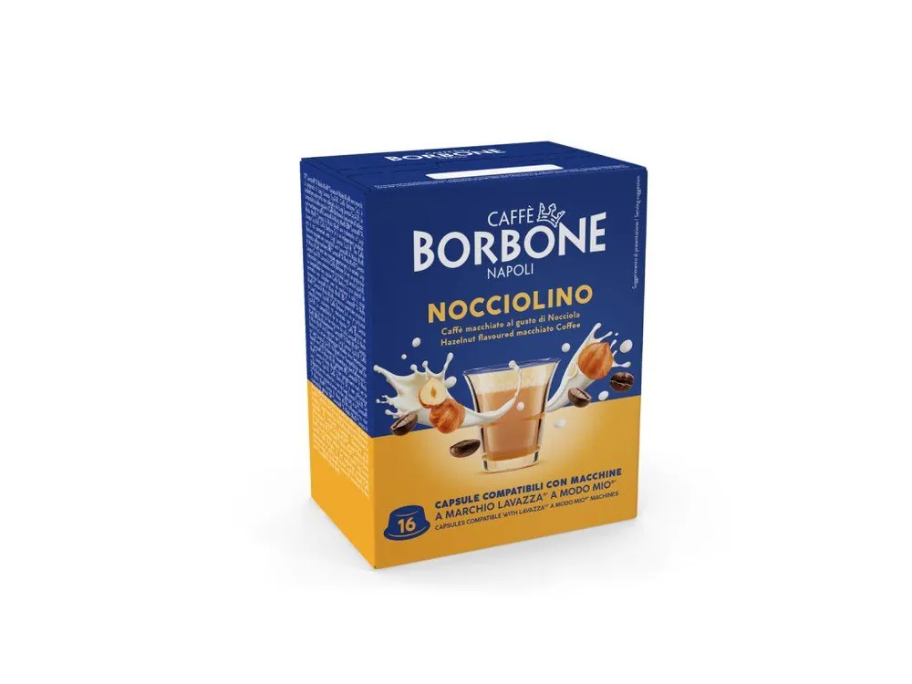 Caffe Borbone Nocciolino Hazelnut coffee capsules for Lavazza A Modo Mio 16 pcs