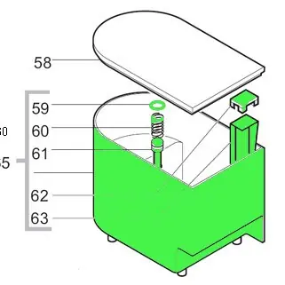 Saeco Magic / Royal Water Tank with gasket (Color Blue Tint) - 0317.A16.230