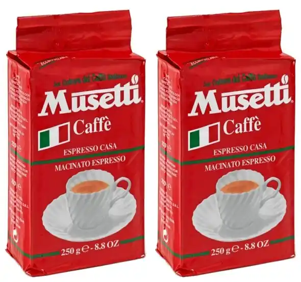 Musetti - Macinato Espresso - Ground Espresso - Two 8.8oz Bricks (Double Pack)