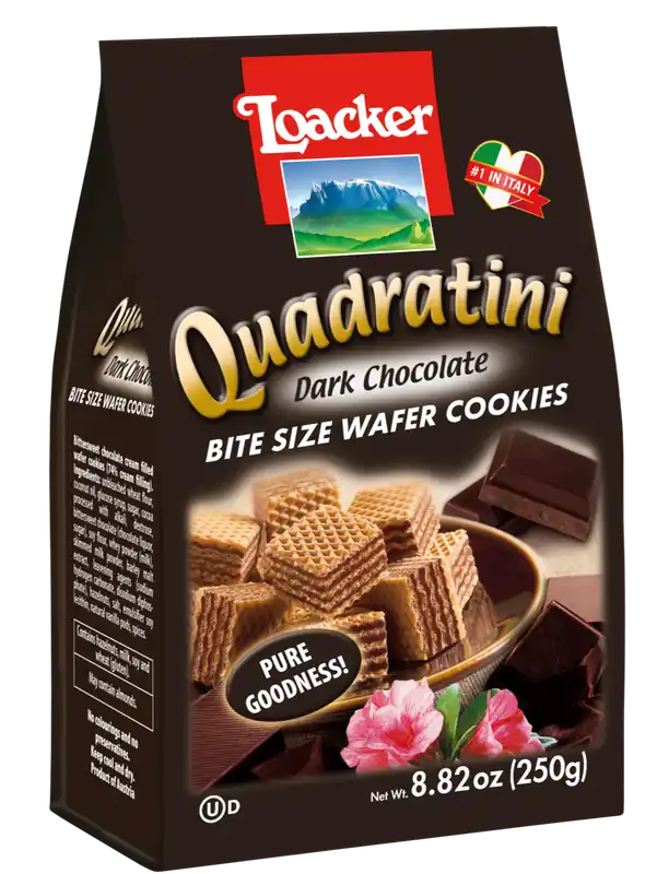 Loacker - Quadratini Dark Chocolate Wafers - 250g (8.82oz)