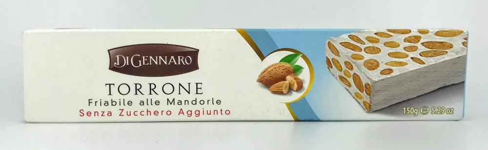 Di Gennaro - Torrone Mandorla - Senza Zucchero - 150g (5.29 oz)