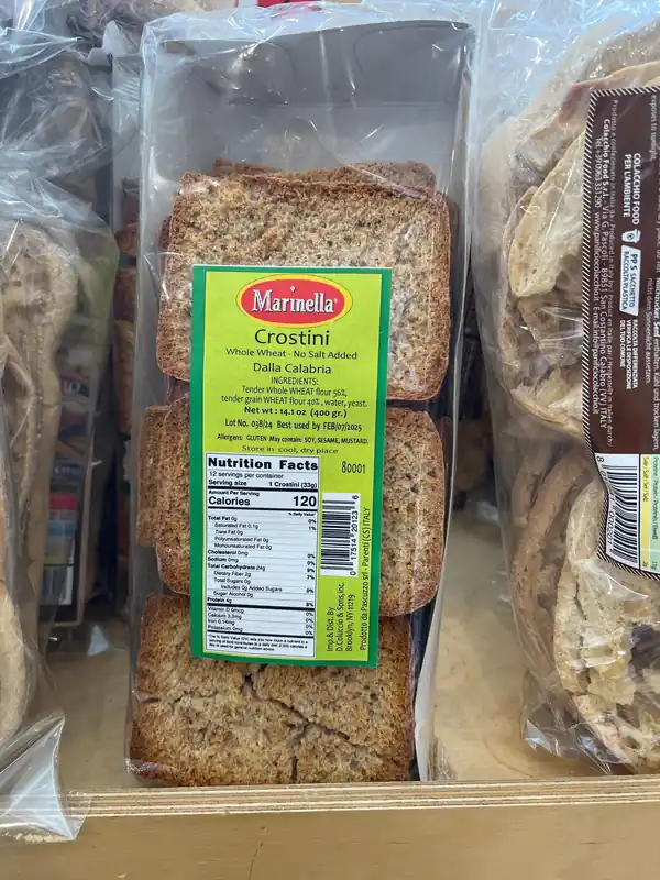 Marinella - Crostini Whole Wheat - No Salt - 400g