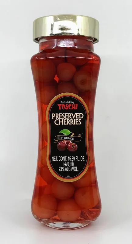 Toschi - Preserved Cherries in Liquor - Modi Jar- 470ml (15.89 oz)