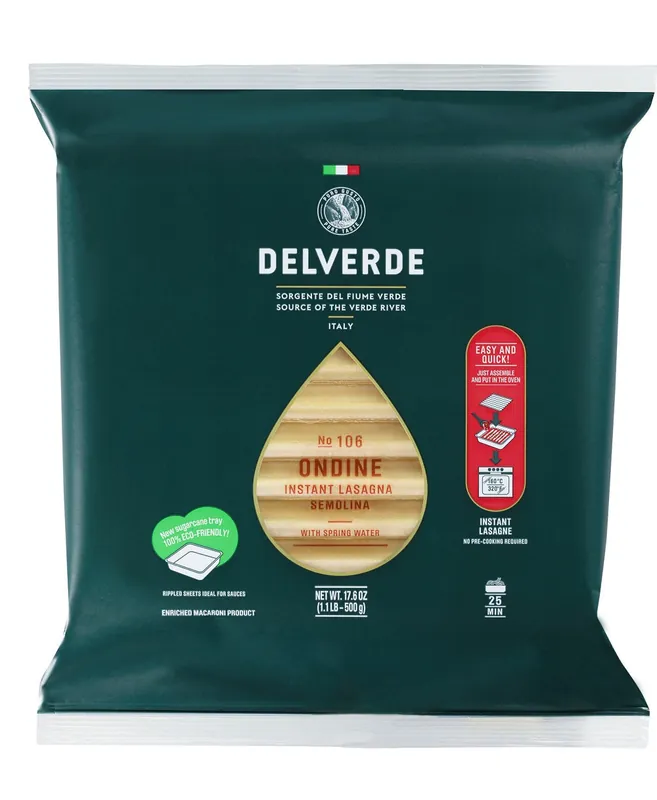Delverde - Ondine Instant Lasagna Semolina 106 - 500g (17.06 oz)