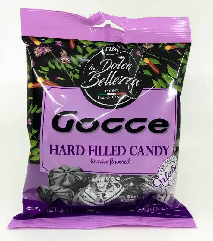 Fida - Gocce Hard Filled Candy Licorice Flavored - 127g (4.5 oz)