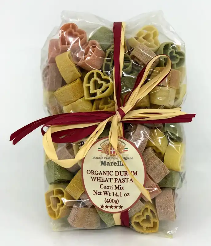 Marella - Organic Durum Wheat Pasta - Cuori Trio Colors - 400g