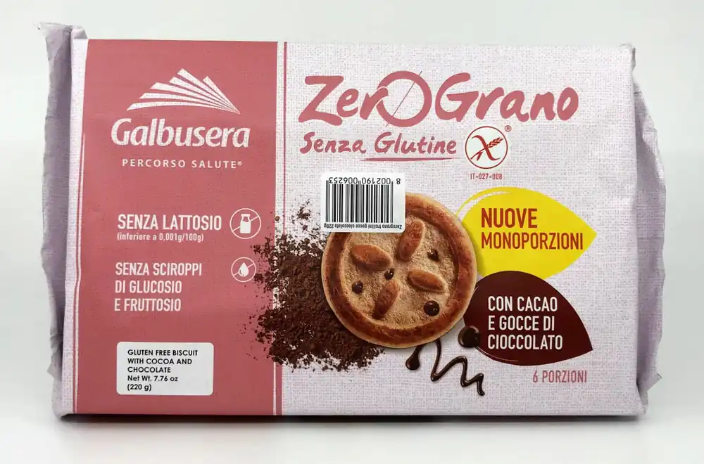 Galbusera - Zerograno con Cacao e Gocce di Cioccolato - 220g (7.76 oz)