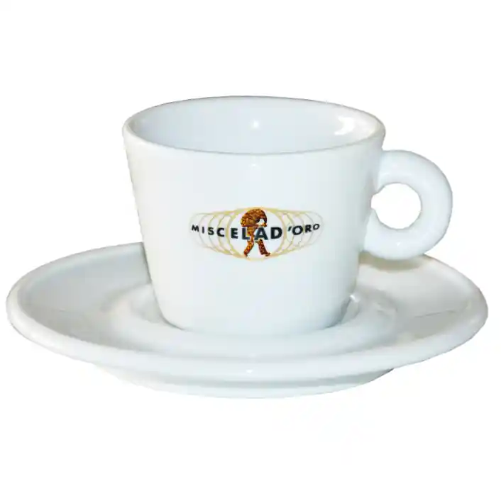 Miscela D‘Oro - Large Cappuccino Ceramic Cup & Saucer - 9oz