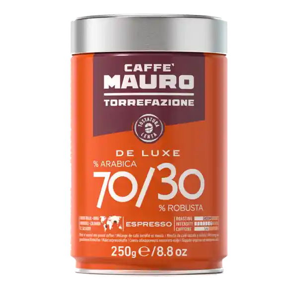 Caffe Mauro - De Luxe 70% Arabica / 30% Robusta - Moka - Can 250gr (8.8oz)