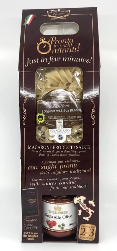 La Fabbrica Della Pasta - Le Specialita‘ - ‘e Fusilloni & Sugo alle Olive - 250g (8.8 oz) and 180g