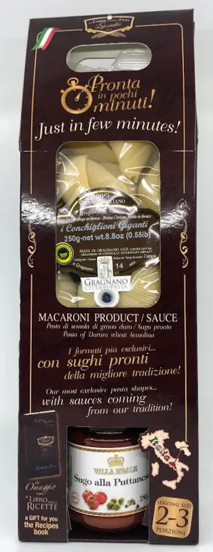 La Fabbrica Della Pasta - Le Specialita‘ - I Conchiglioni Giganti & Sugo Alla Puttanesca - 250g (8.8 oz) and 180g