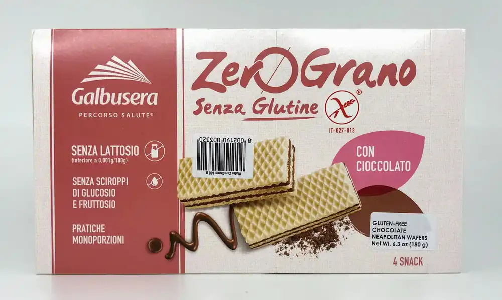 Galbusera - Zero Grano - Senza Glutine - Chocolate Wafers - 180g (6.3oz)