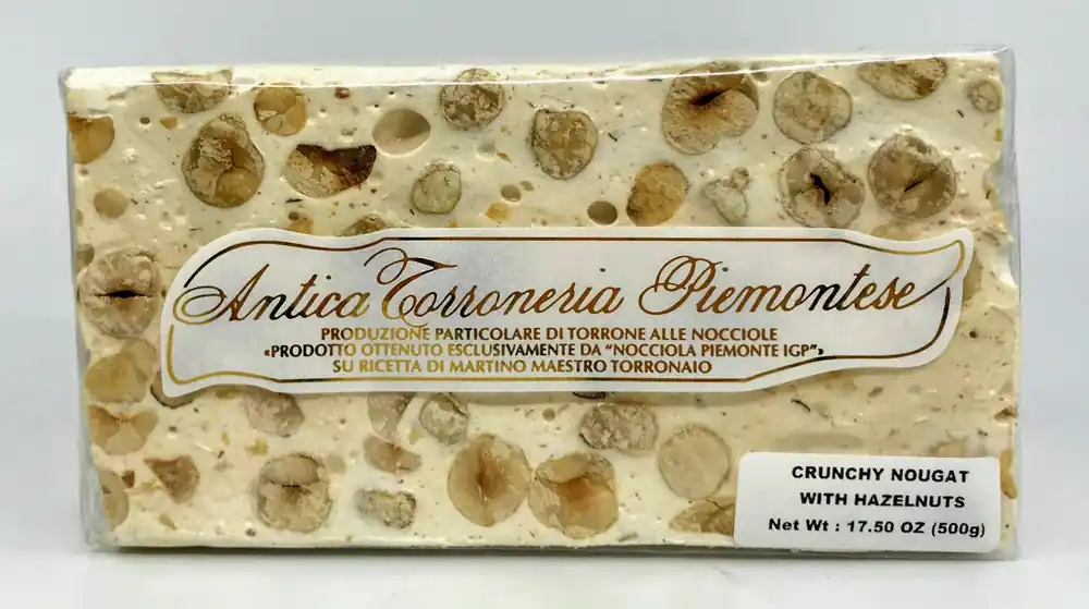 Antica Torroneria Piemontese - Torrone Hazelnut Block - 500g (17.5 oz)