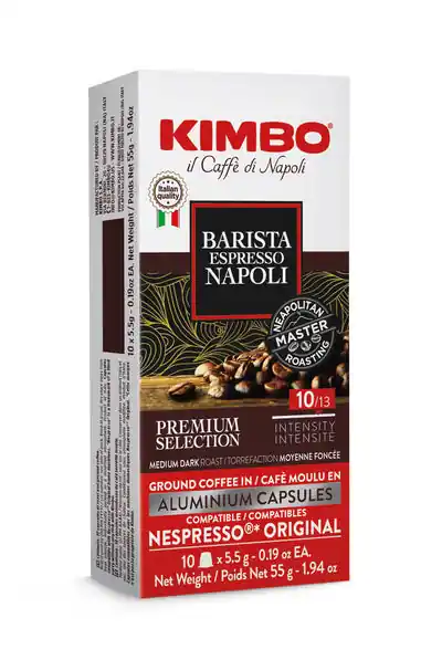 Kimbo Napoli ( 10) - Espresso Capsules - 10 Capsules ( Aluminum) - Compatible with Nespresso® Machines