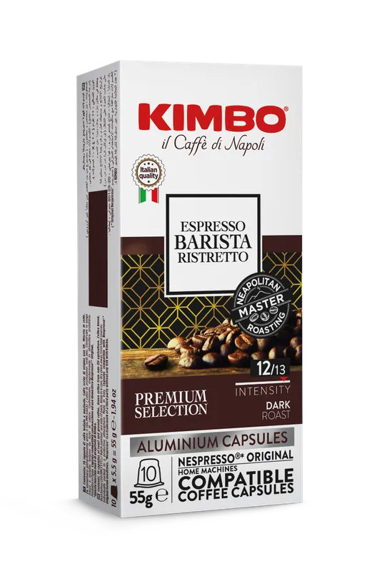 Kimbo Barista Ristretto ( 12) - Espresso Capsules - 10 Capsules ( Aluminum) - Compatible with Nespresso® Machines