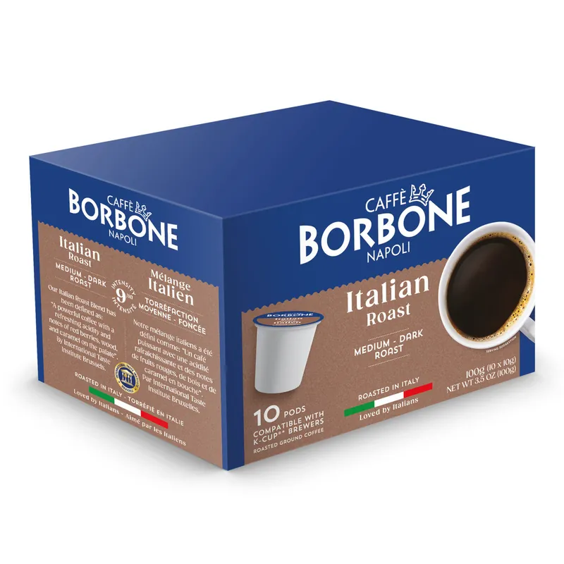 Caffe Borbone - Italian Roast K-Cups - Medium - Dark Roast - 100g