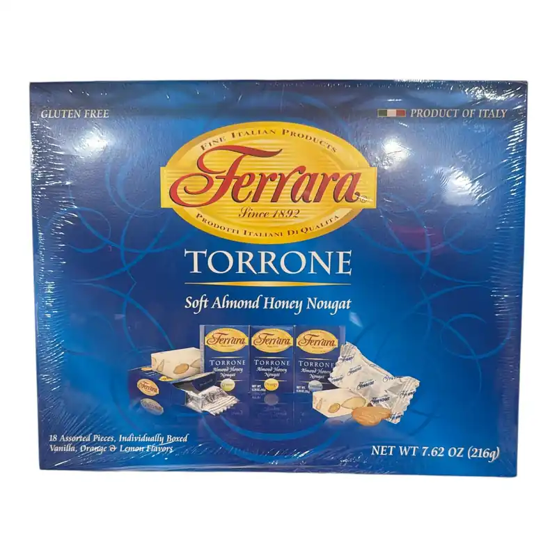 Ferrara - 18pcs - Torrone Soft Almond Honey Nougart - 216g (7.62oz)