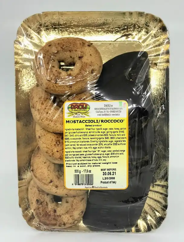 Daoli La Biscotteria - Mostaccioli Ripieni Alla Castagna - 500g (17.6 oz)