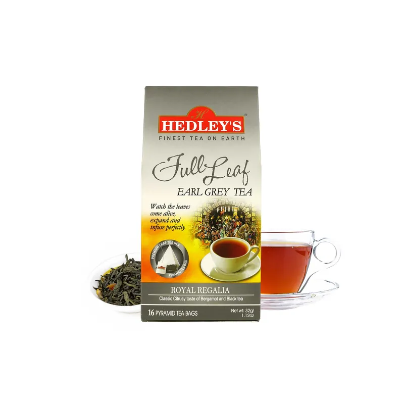 Hedley‘s Full Leaf Black Tea - Earl Grey - 16 Pyramid Tea Bags